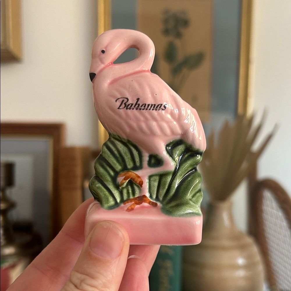 Vintage Flamingo Bahamas Souvenir Toothpick Holder